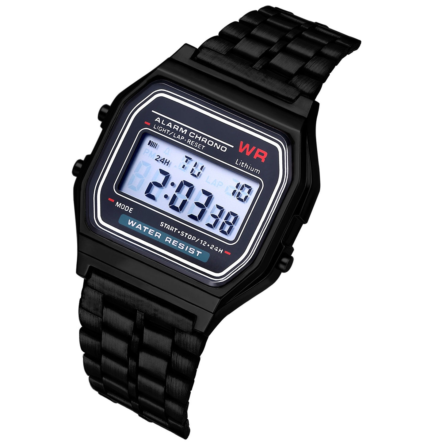 WR F91W Electronic Watch with Steel Band